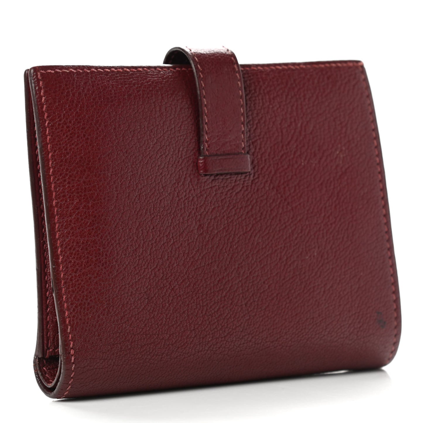 Chevre Mysore Bearn Compact Wallet Rouge H