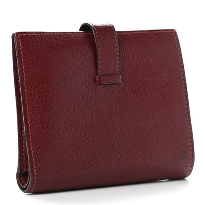 Hermes Chevre Mysore Bearn Compact Wallet Rouge H 3 of 9