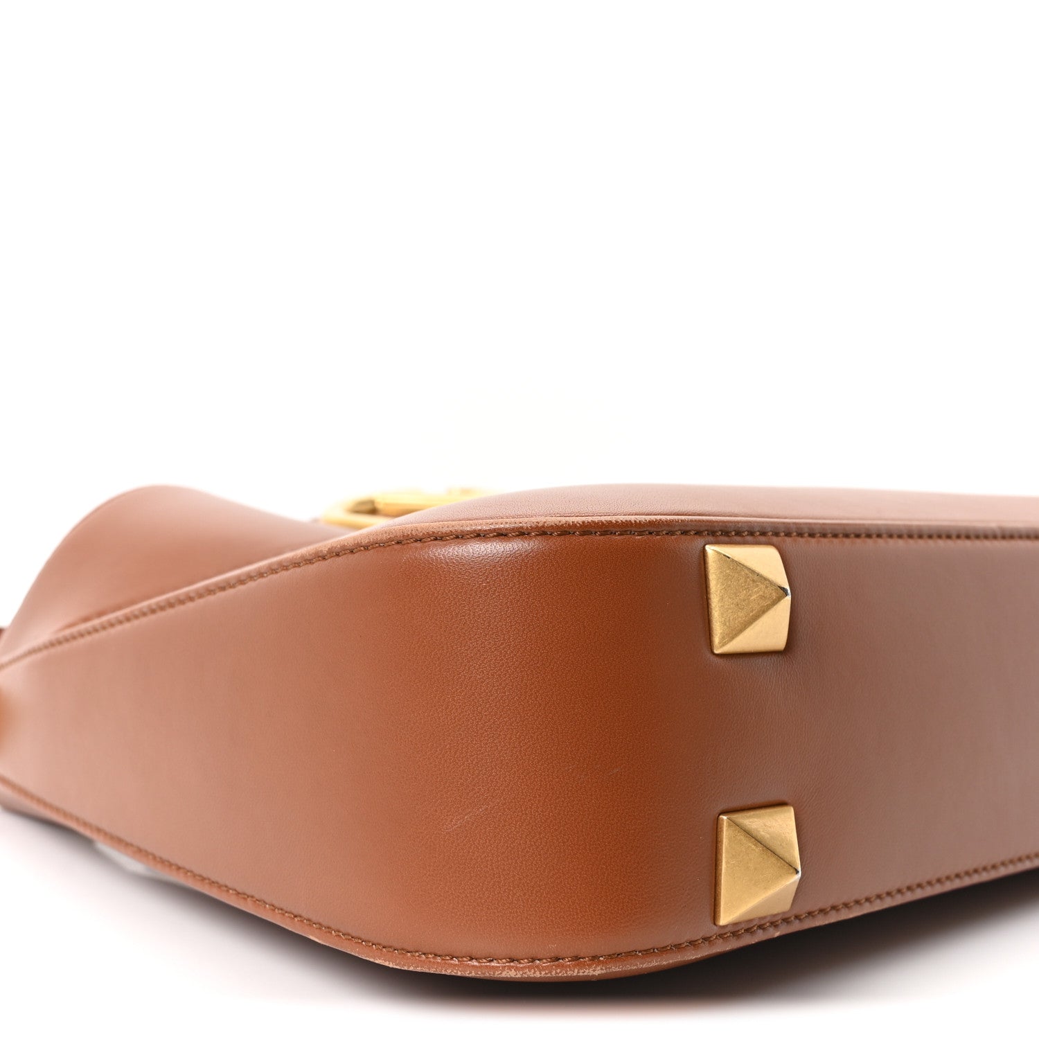 Valentino Garavani Nappa Stud Sign Hobo Saddle Brown 8 of 9