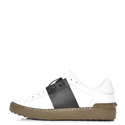 Valentino Garavani Calfskin Rockstud Open Sneakers 37 White Black 1 of 9