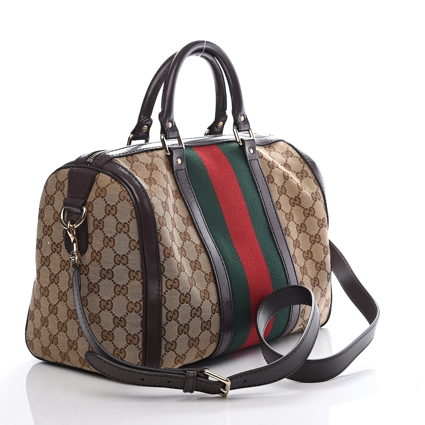 Monogram Vintage Web Medium Boston Dark Brown