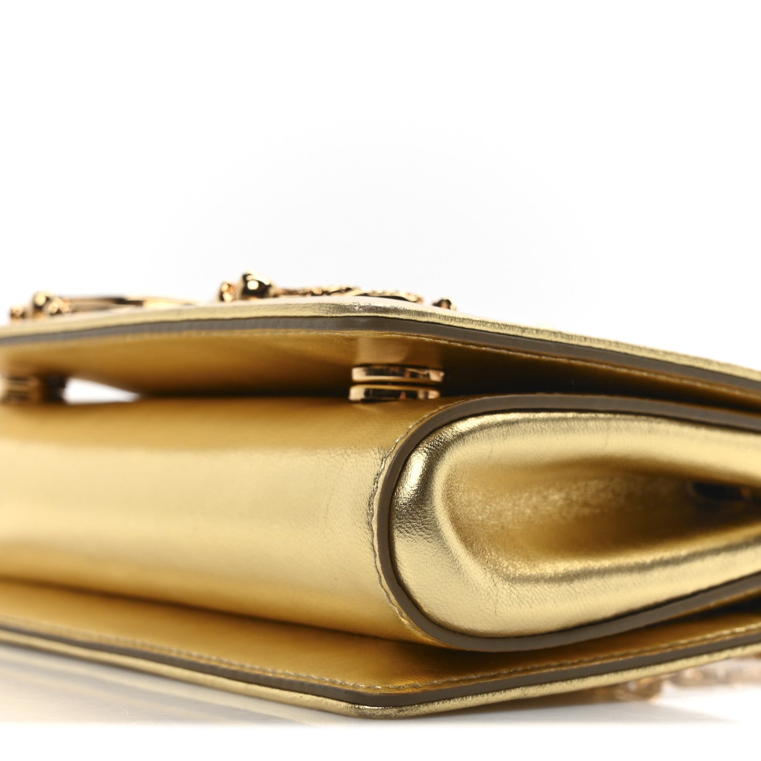 Dolce & Gabbana Metallic Calfskin DG Girls Shoulder Bag Gold 9 of 9