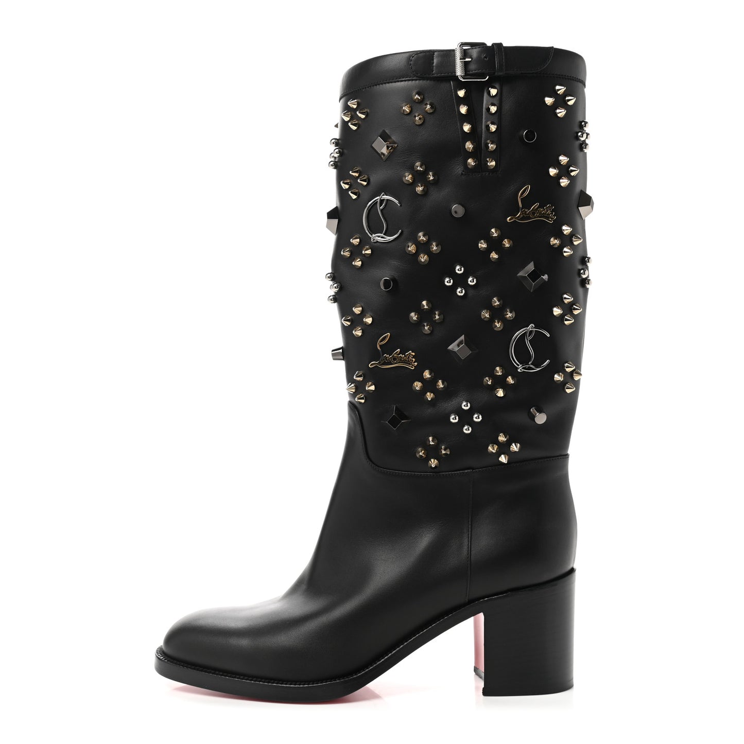 Calfskin Studded Clair De Botte 70 Boot 40 Black