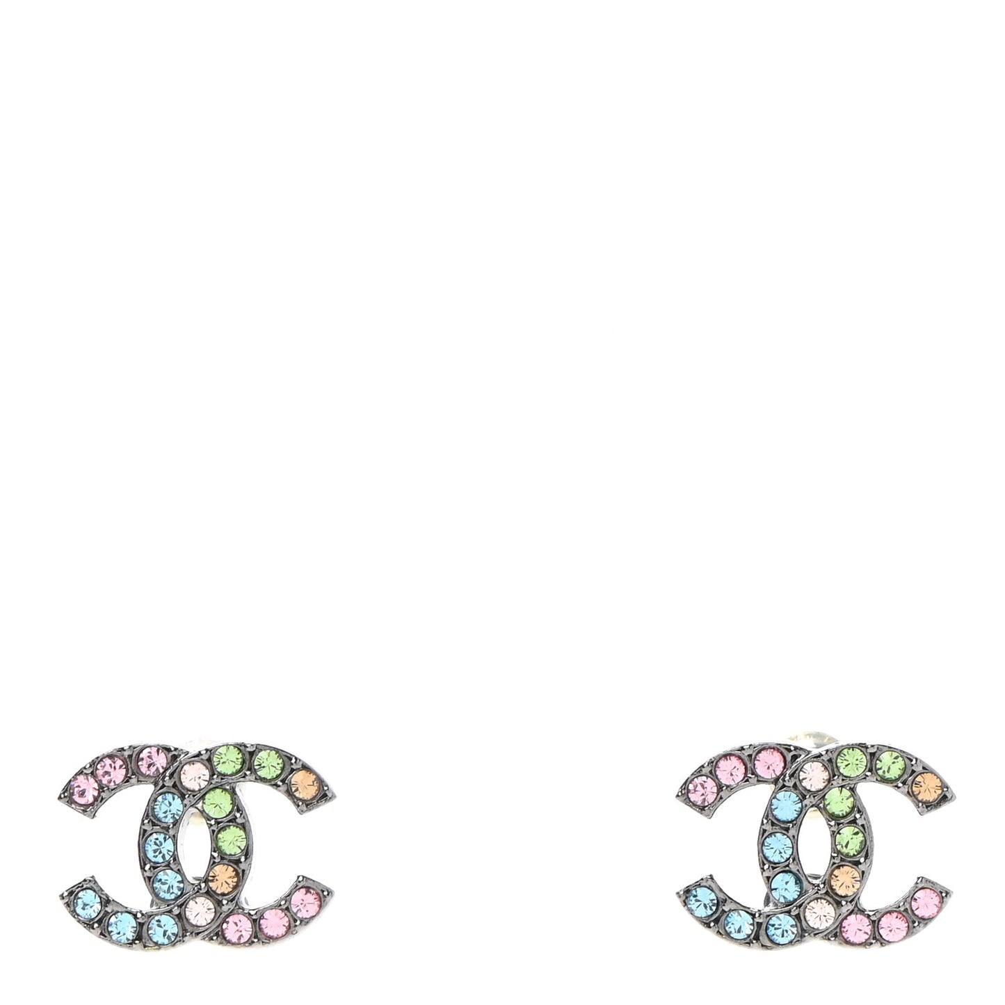 Ruthenium Crystal CC Earrings Multicolor