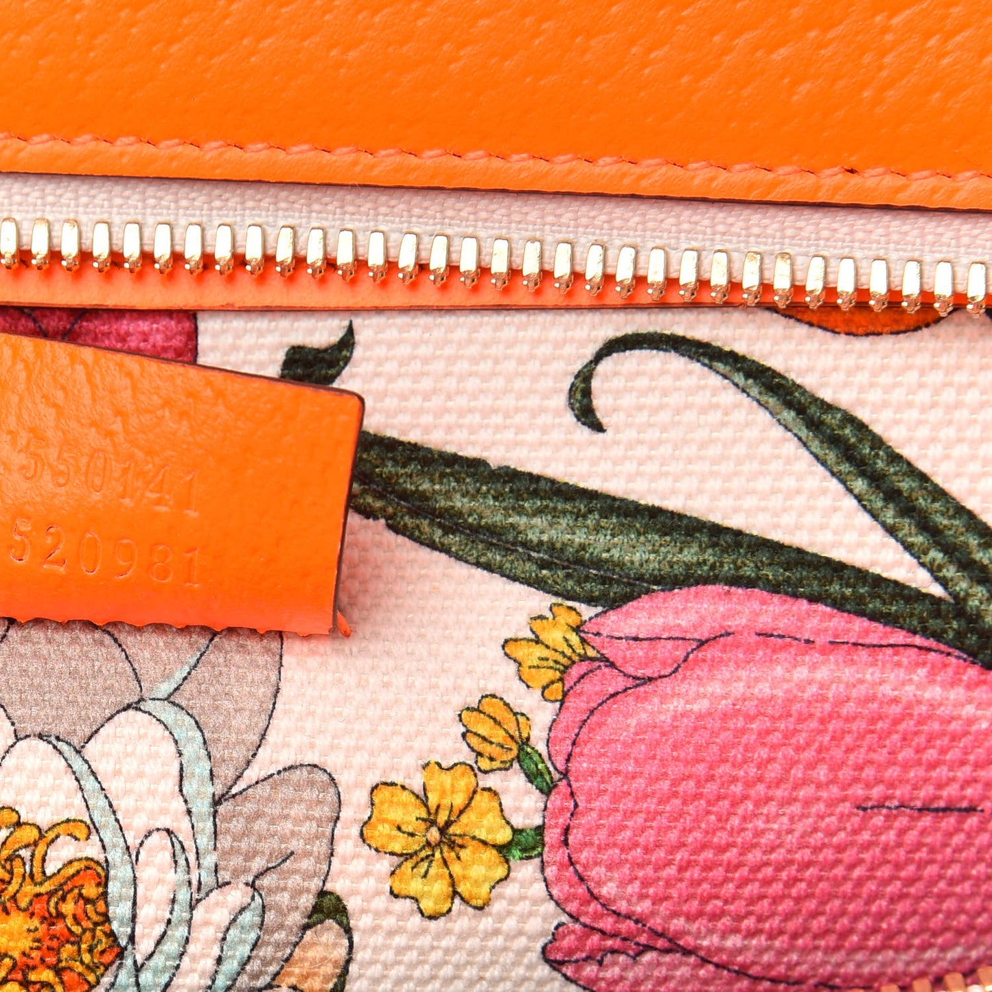 Canvas Medium Flora Tote White Multicolor Orange Fluo