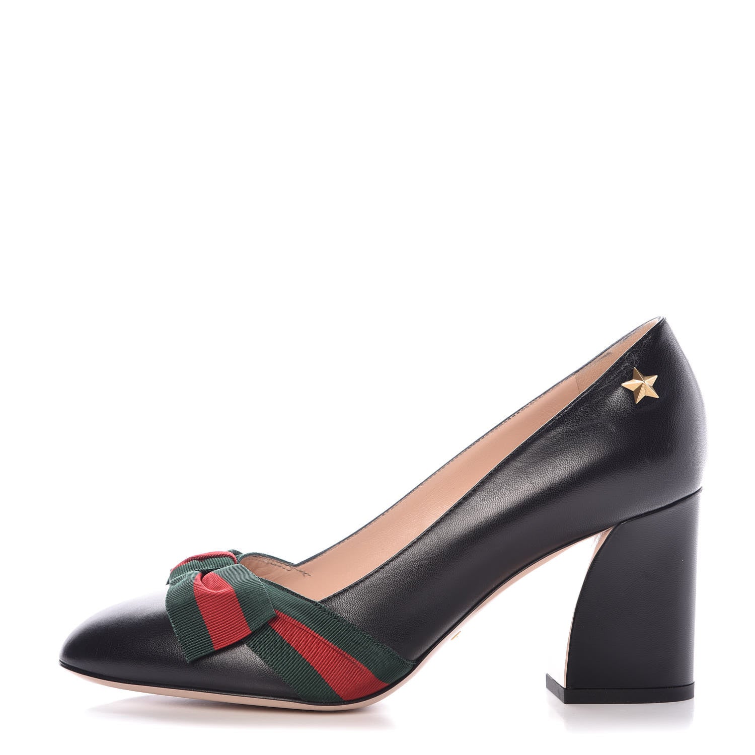 Gucci Calfkin Web Bow Pumps 38 Black 1 of 10
