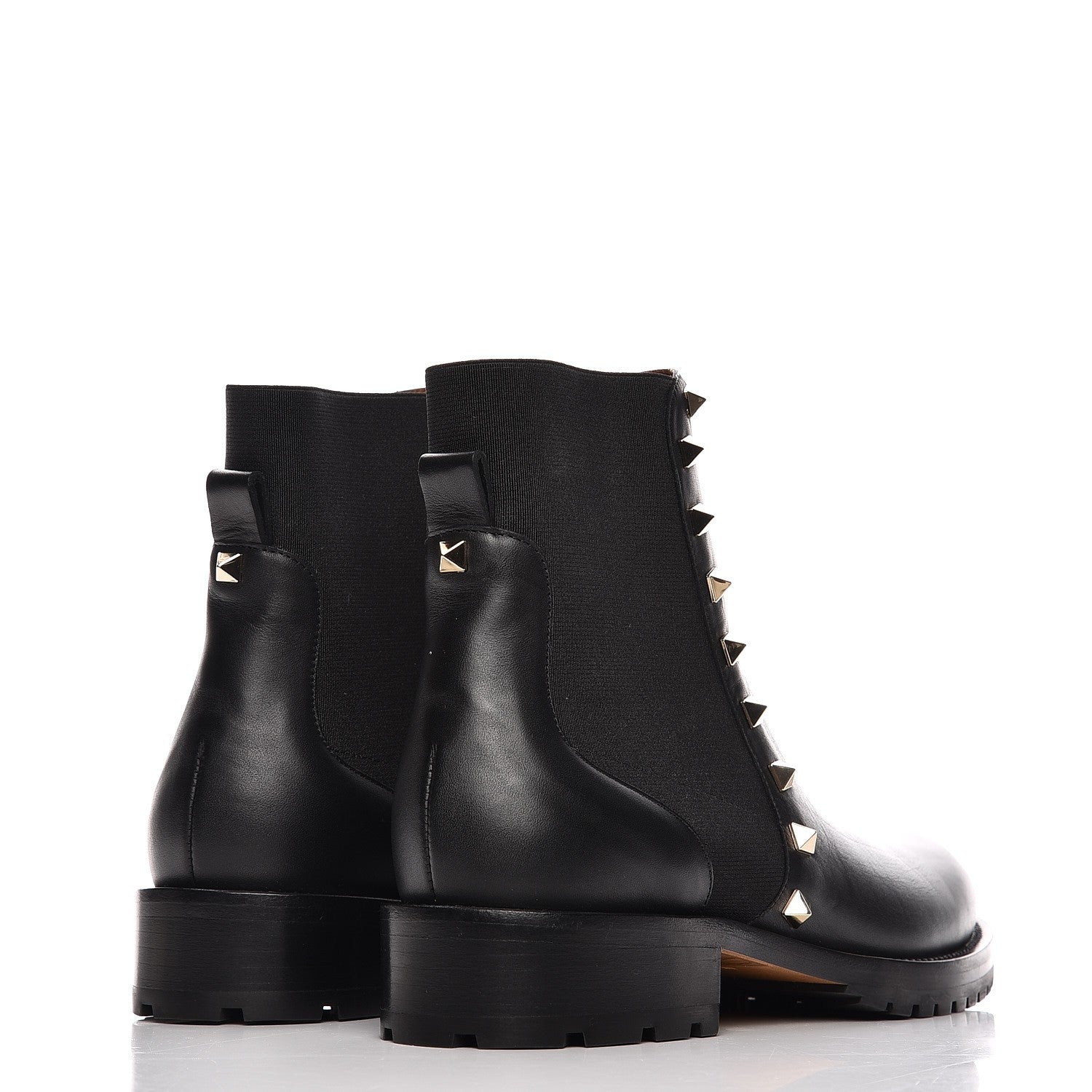 Valentino Garavani Calfskin Rockstud Beatle Chelsea 20mm Ankle Boots 37 Black 3 of 9