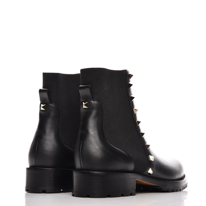 Valentino Garavani Calfskin Rockstud Beatle Chelsea 20mm Ankle Boots 37 Black 3 of 9