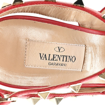 Valentino Garavani Calfskin Rockstud Ankle Strap 100mm Pumps 38.5 Rosso Valentino 8 of 10