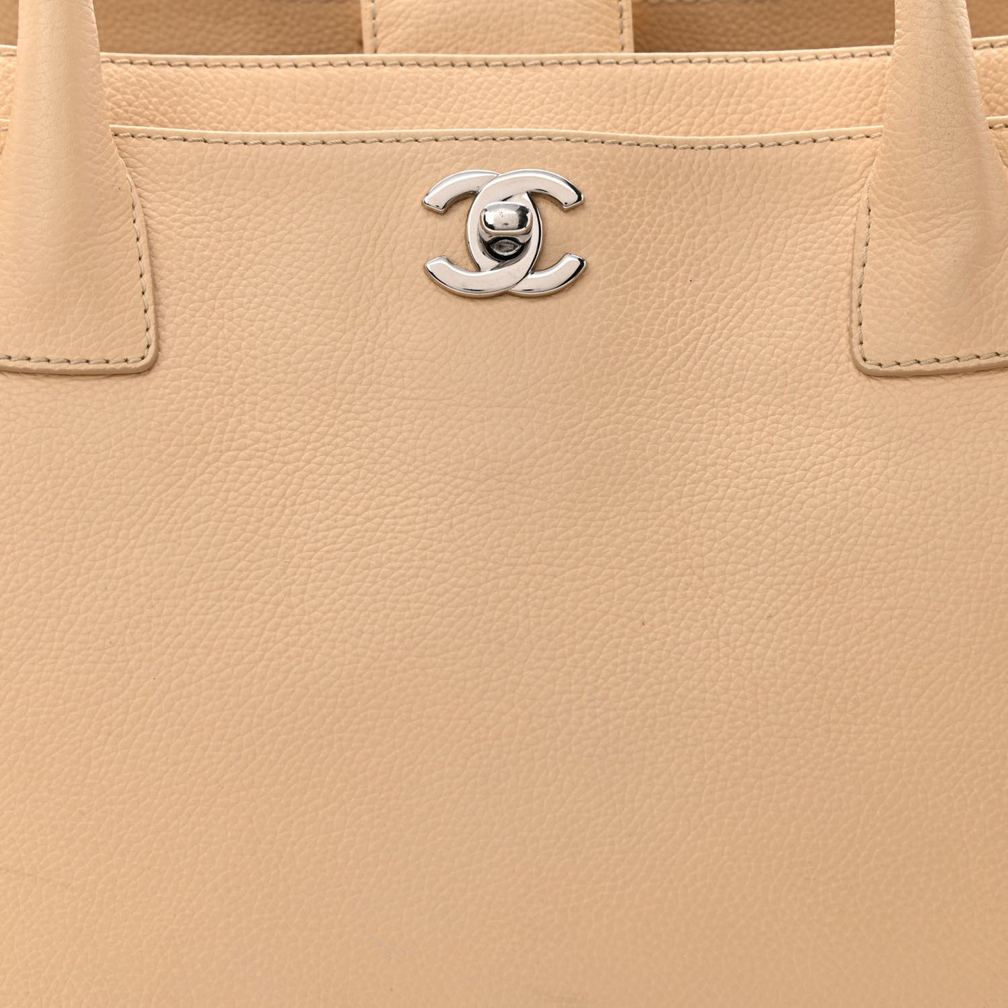 Calfskin Cerf Executive Shopper Tote Beige Clair