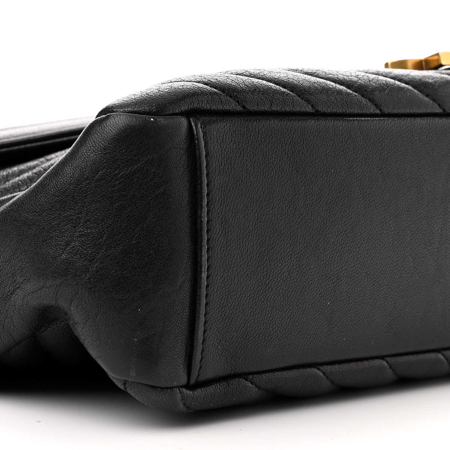 Saint Laurent Sheepskin Matelasse Chevron Monogram Large College Satchel Black 8 of 11