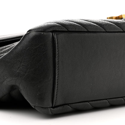 Saint Laurent Sheepskin Matelasse Chevron Monogram Large College Satchel Black 8 of 11