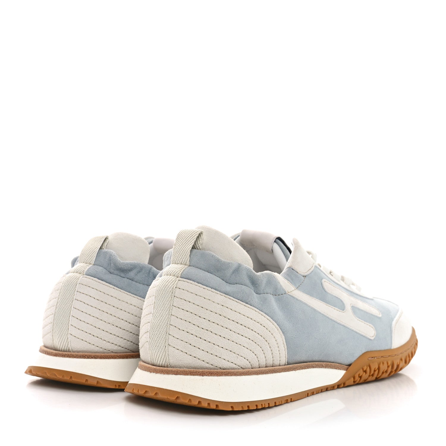 Hermes Suede Goatskin Jet Sneakers 39.5 Gris Nuage White 5 of 8