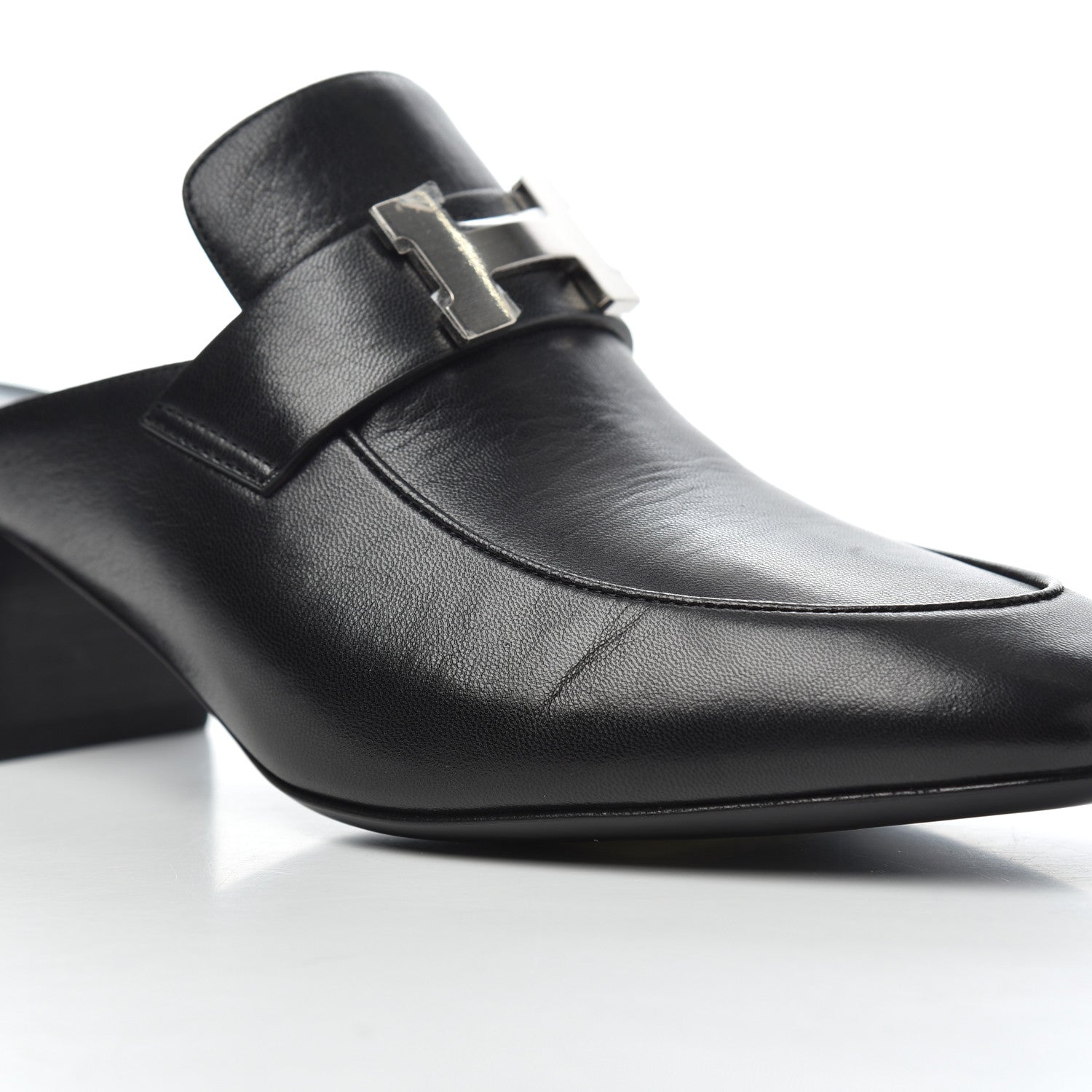 Hermes Goatskin Paradis Mules 37.5 Black 11 of 13