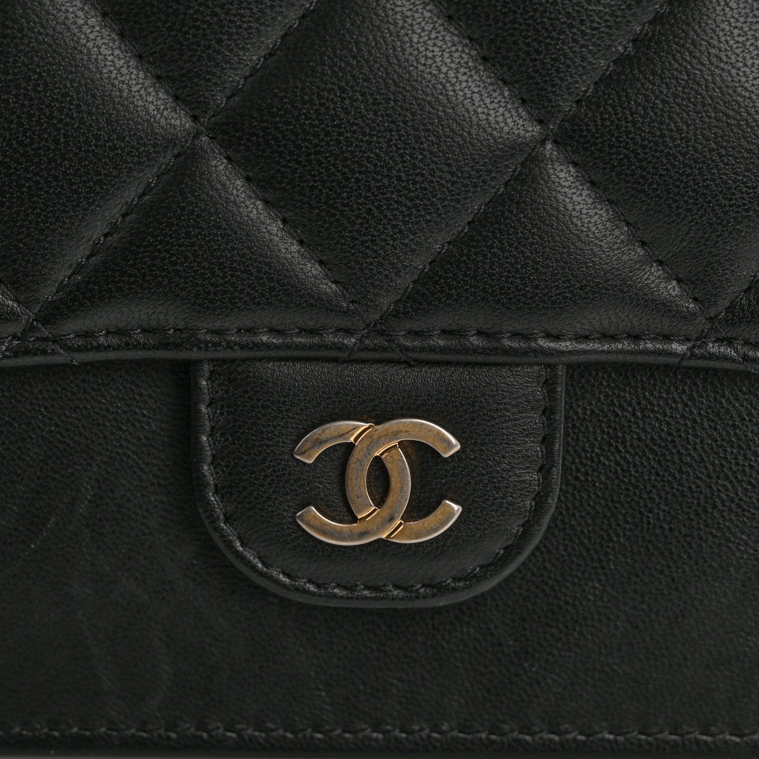 Chanel Lambskin Quilted Classic Pouch With Handle Black 11 of 11