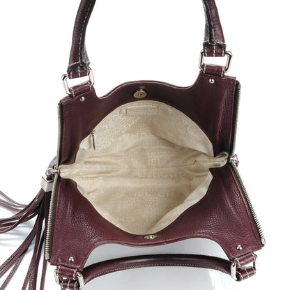 Chanel Grained Calfskin Tassel Hobo Burgundy 5 of 8