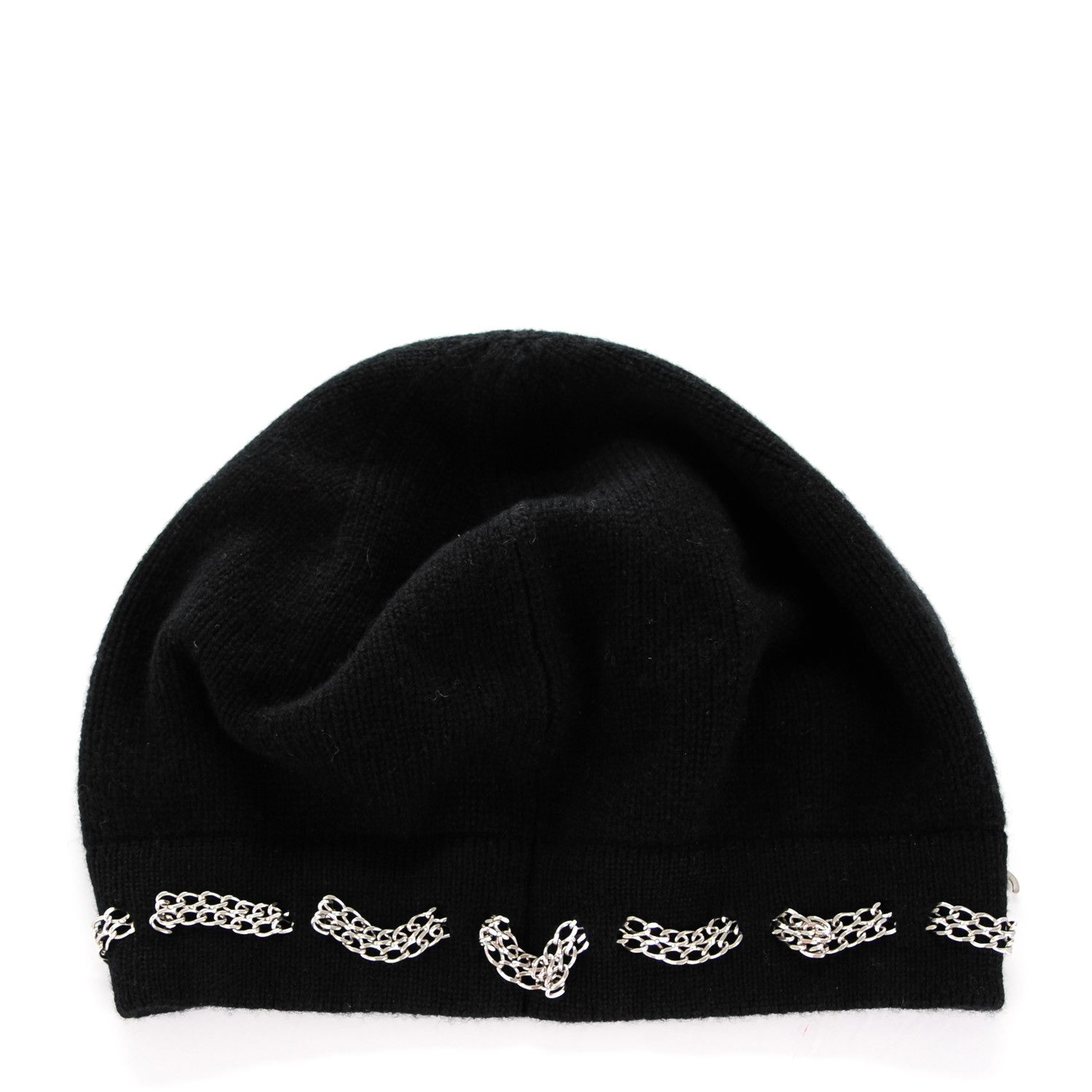 Chanel Cashmere Chain CC Beanie Black 3 of 5