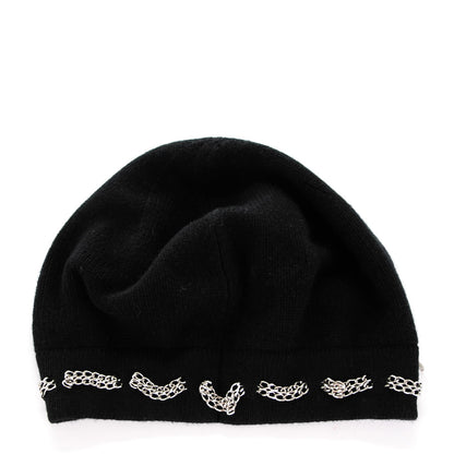 Chanel Cashmere Chain CC Beanie Black 3 of 5