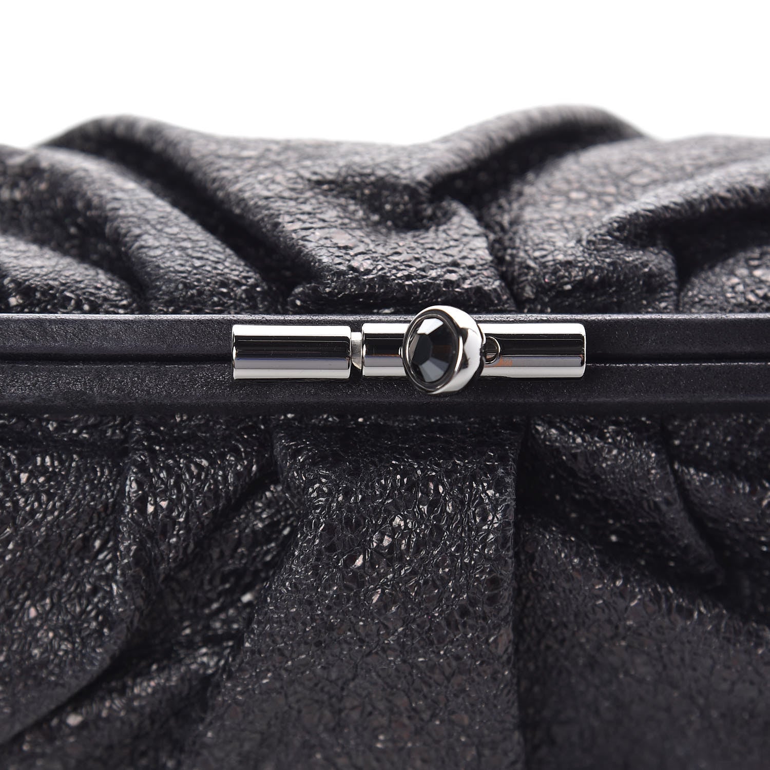 Chanel Metallic Crackled Calfskin Monte Carlo Clutch Dark Silver 8 of 8