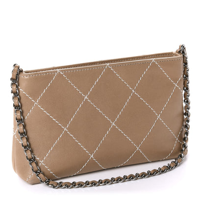 Chanel Lambskin Surpique Stitch Pochette Beige 3 of 9