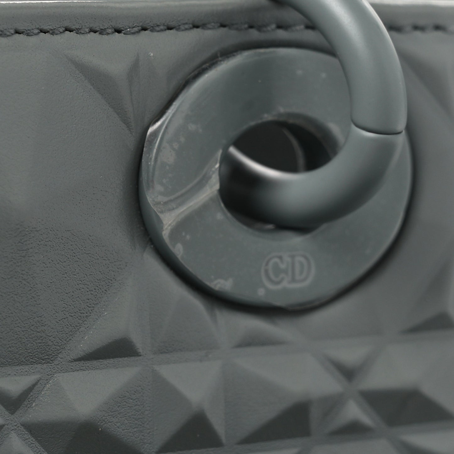 Calfskin Cannage Diamond Medium Lady D-Joy Grey