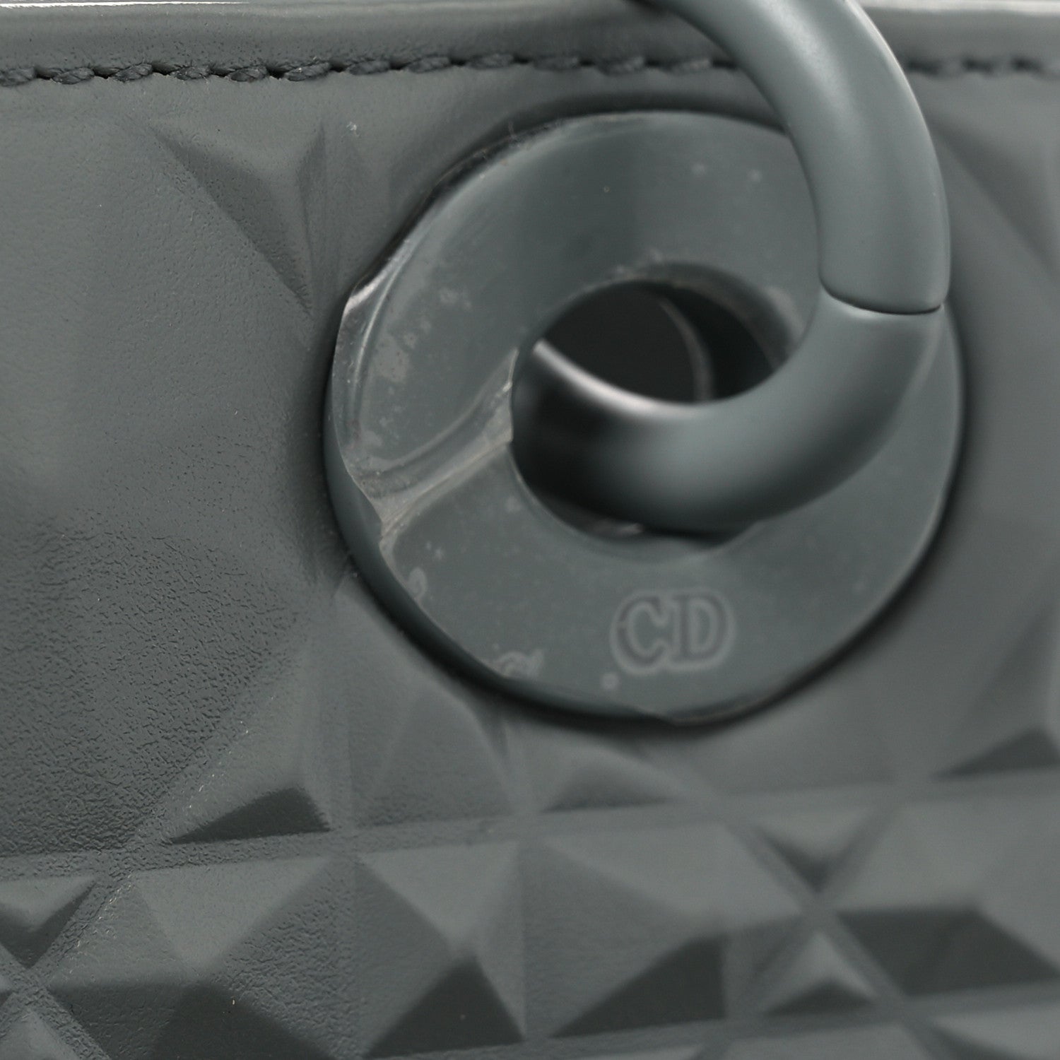 Christian Dior Calfskin Cannage Diamond Medium Lady D-Joy Grey 12 of 12