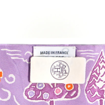 Hermes Silk Isola Di Primavera Twilly Lilas Orange Jaune 4 of 5