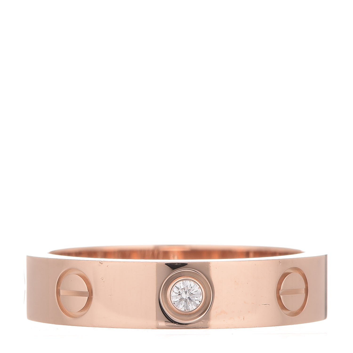 Cartier 18K Pink Gold Diamond 4mm LOVE Ring 49 4.75 1 of 6