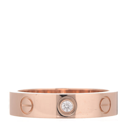 Cartier 18K Pink Gold Diamond 4mm LOVE Ring 49 4.75 1 of 6