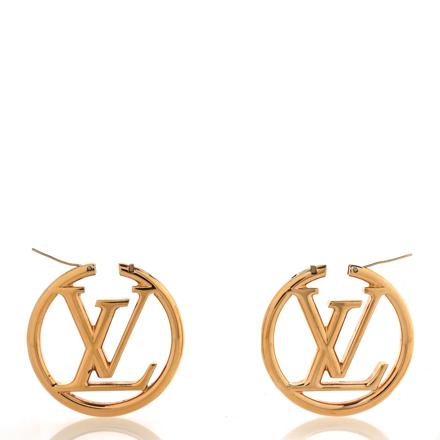 Louis Vuitton Metal Louise Hoop Earrings Gold 3 of 4