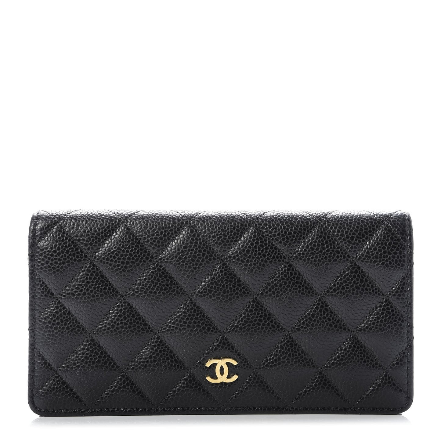 Caviar Quilted Yen Wallet Black