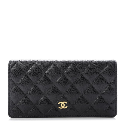 Chanel Caviar Quilted Yen Wallet Black 1 of 13