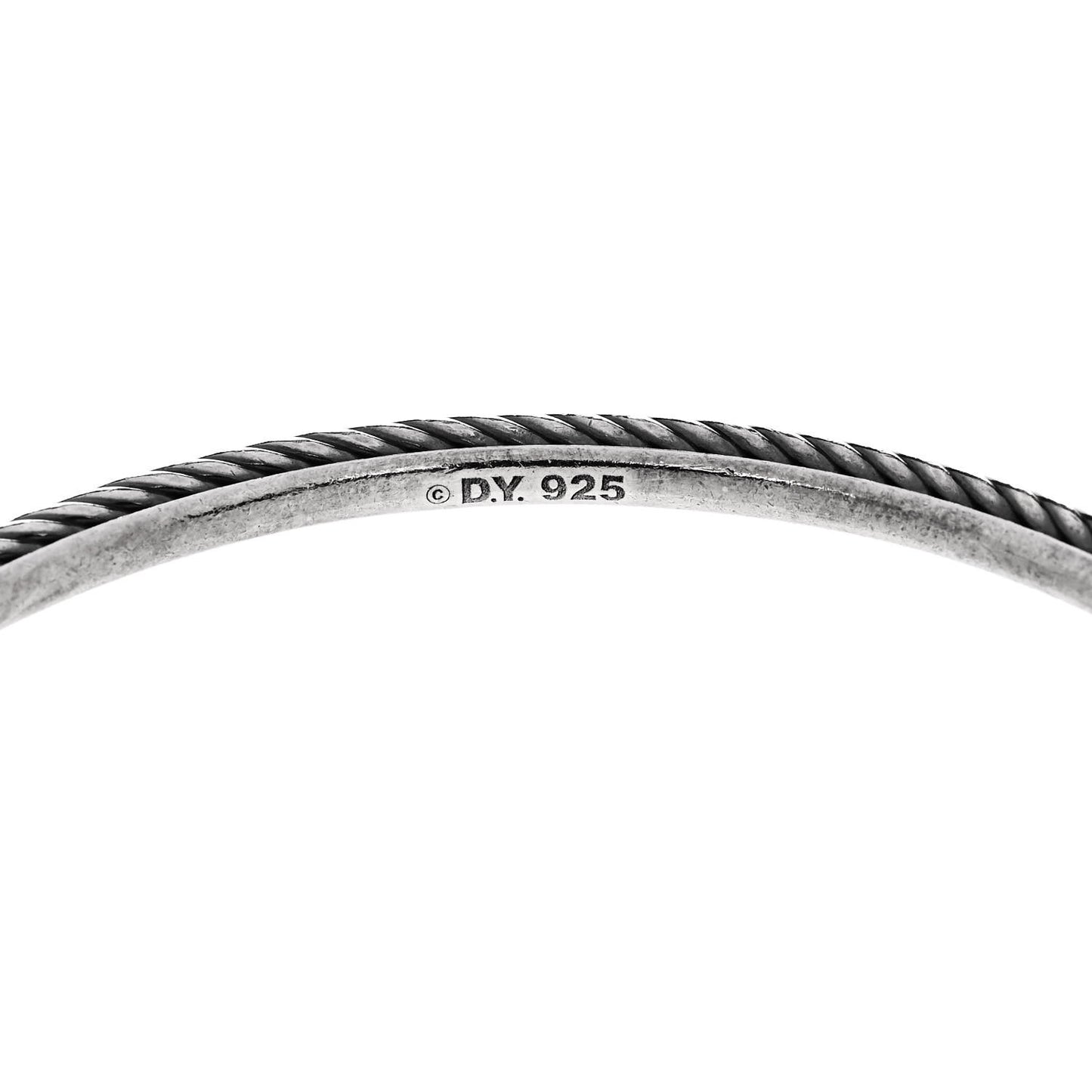 Sterling Silver Black Diamond Square Station Cable Bangle Bracelet