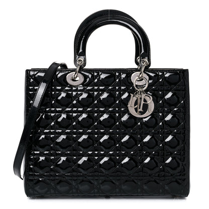 Christian Dior Patent Cannage Large Lady Dior Black 1 of 18