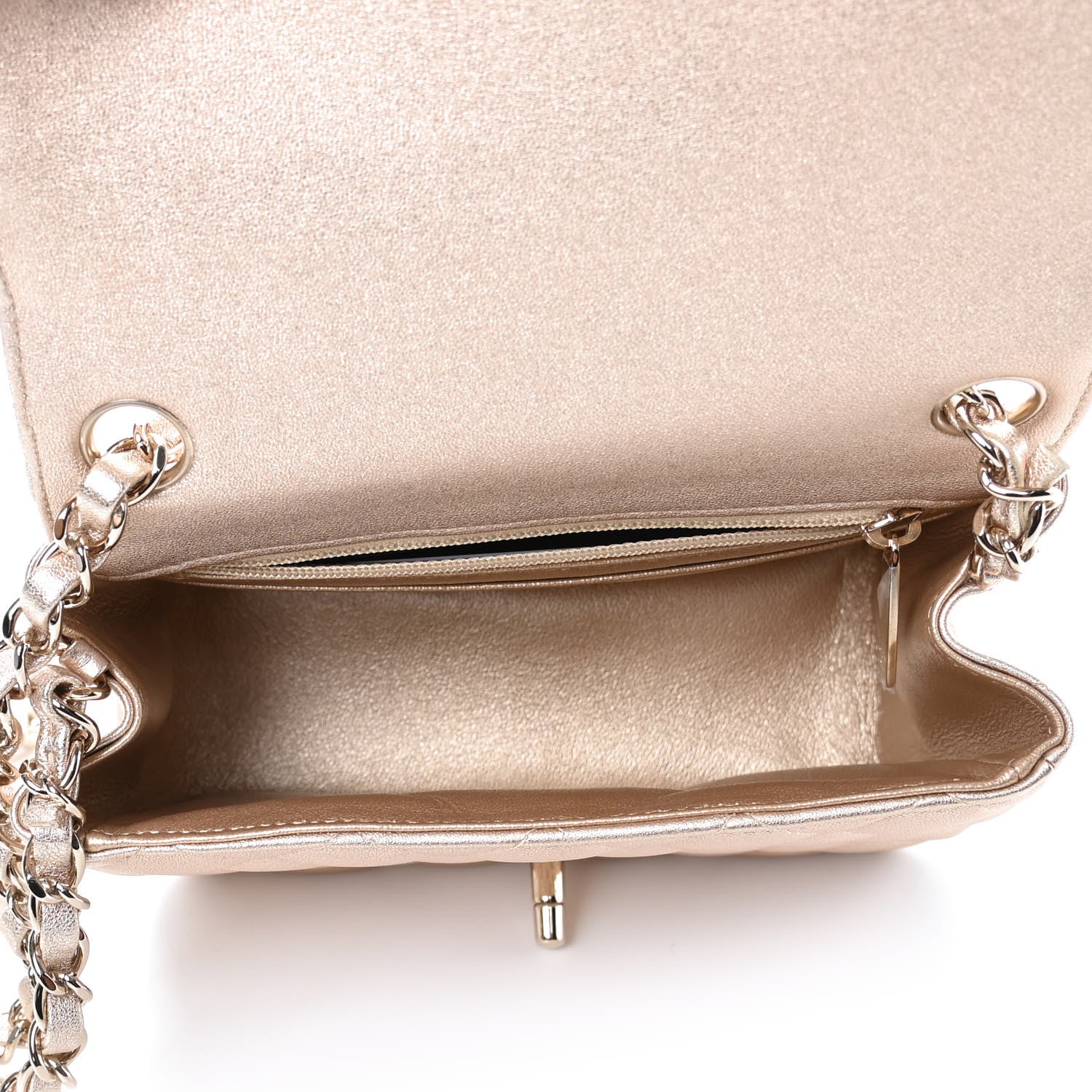 Chanel Metallic Lambskin Quilted Mini Square Flap Gold 5 of 10