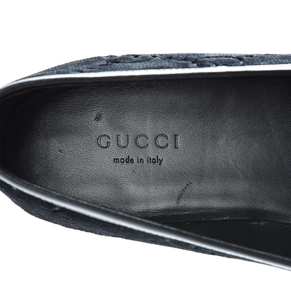 Gucci Velvet GG Monogram Horsebit Womens Jordaan Loafers 38.5 Black 9 of 14