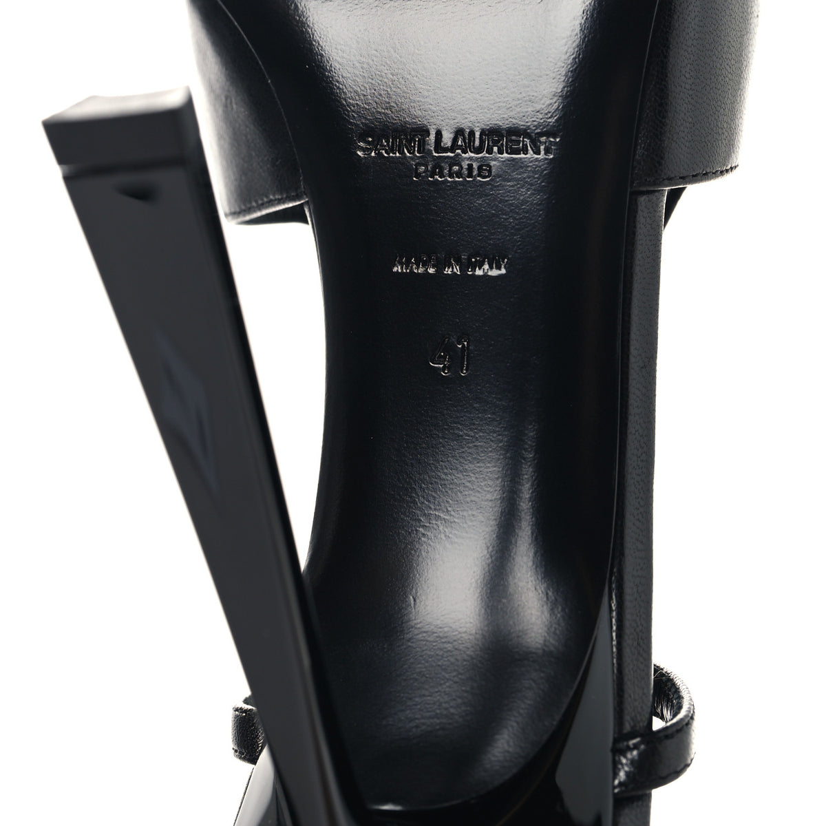 Saint Laurent Smooth Calfskin Jeanne 110 Slingback Pumps 41 Black 8 of 10