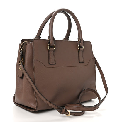 Salvatore Ferragamo Hammered Calfskin Small Beky Tote New Moka 3 of 9