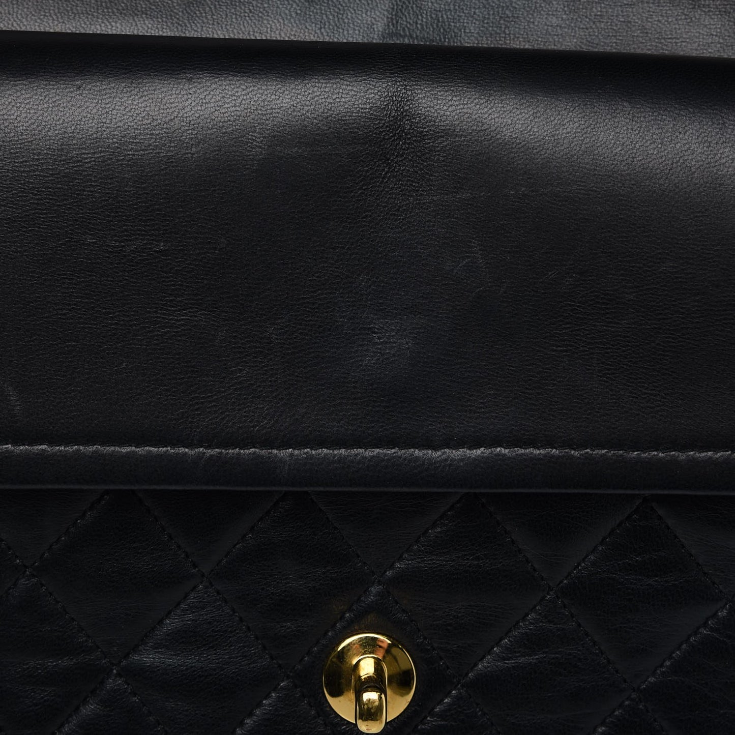 Lambskin Quilted Medium Double Flap Black