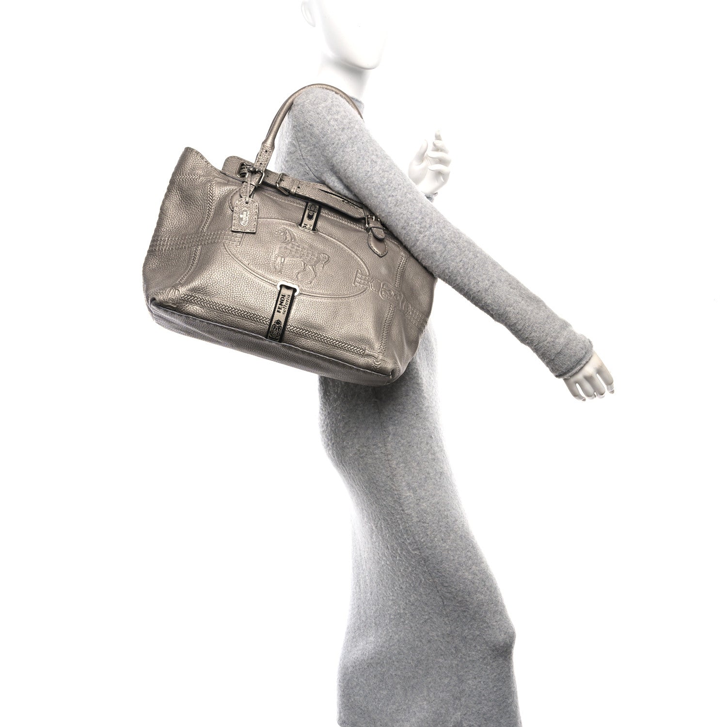 Fendi Cuoio Romano Selleria Large Villa Borghese Tote Peltro 2 of 11