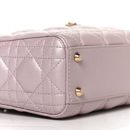 Christian Dior Metallic Lambskin Cannage Mini Lady Dior Lotus 9 of 10