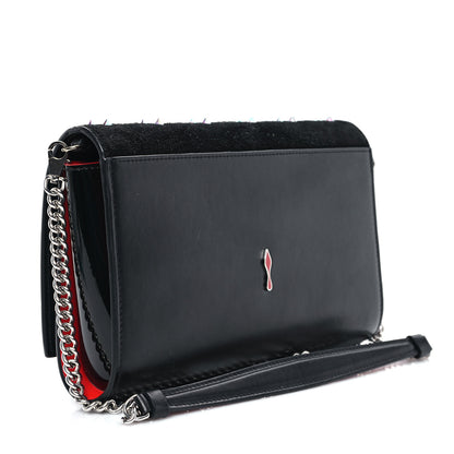 Christian Louboutin Calfskin Spikes Loubinthesky Paloma Clutch Black Multicolor 3 of 9