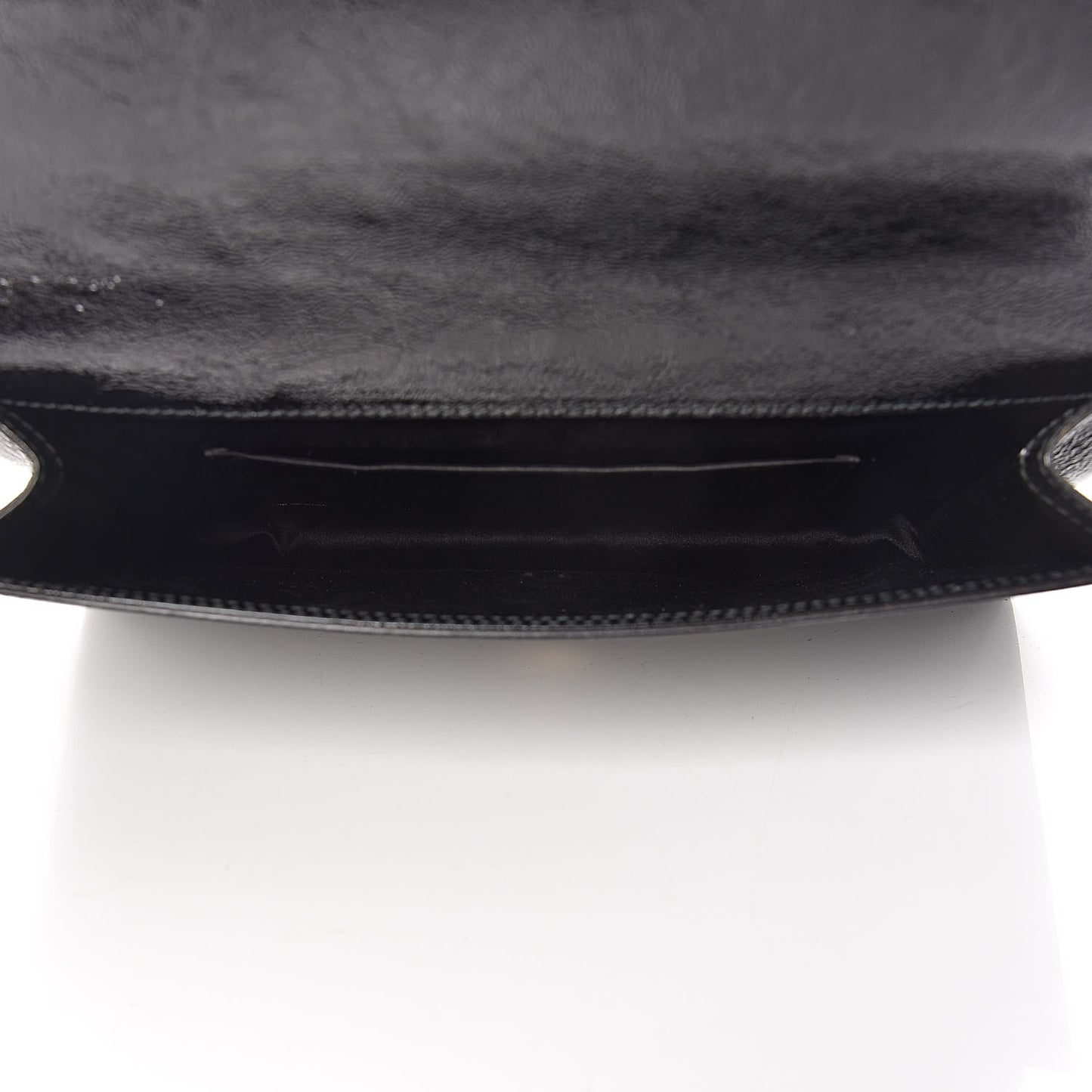 Textured Patent Monogram Large Belle De Jour Clutch Black