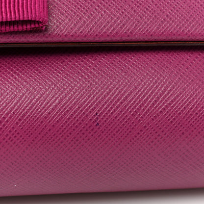Salvatore Ferragamo Calfskin Mini Miss Vara Bow Chain Bag Sangria 10 of 11