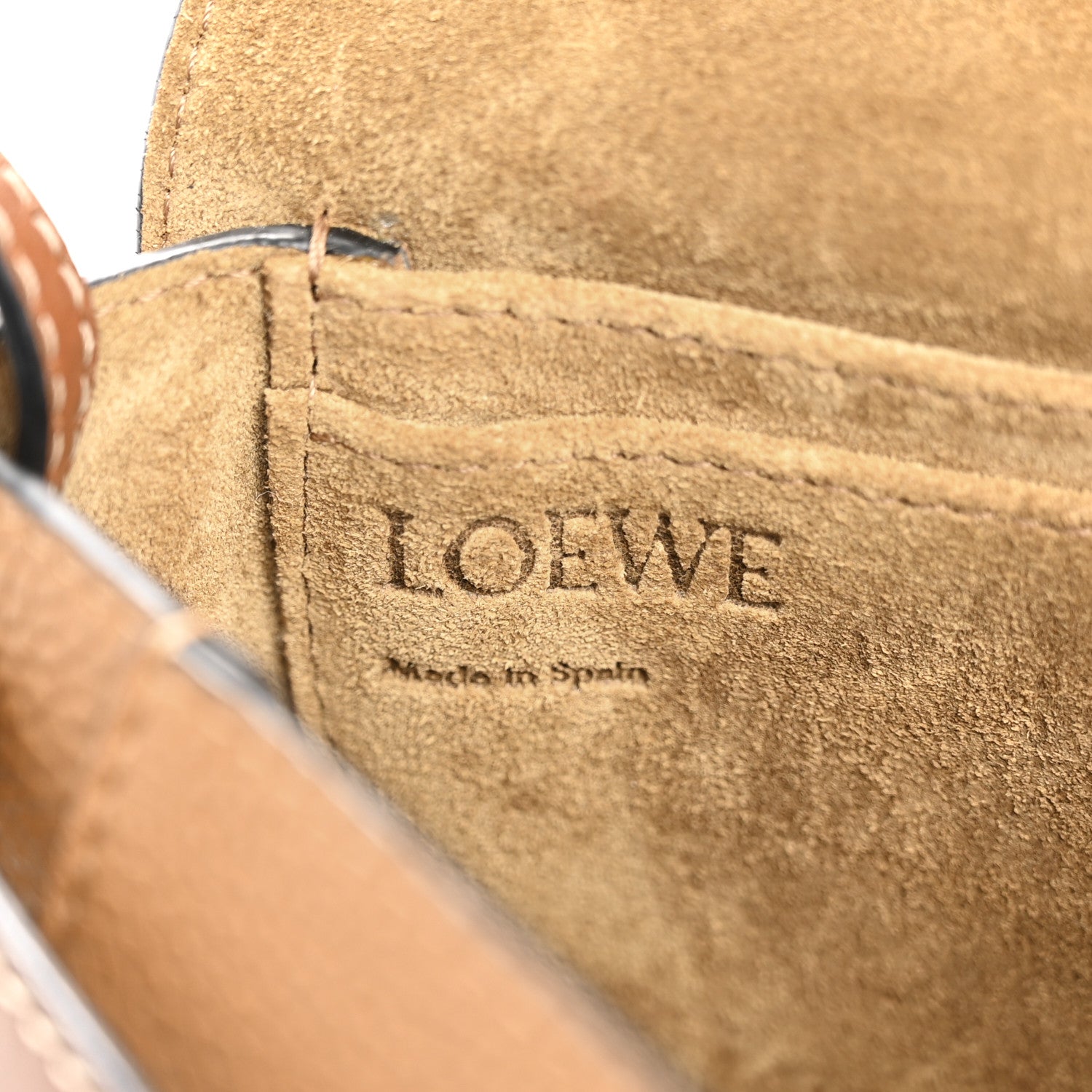 Loewe Grained Calfskin Mini Gate Crossbody Bag Caramel Pecan 6 of 9