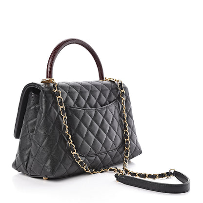 Chanel Caviar Lizard Quilted Small Coco Handle Flap Black 4 of 11