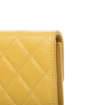 Chanel Caviar Quilted Medium Flap Wallet Yellow 6 of 11