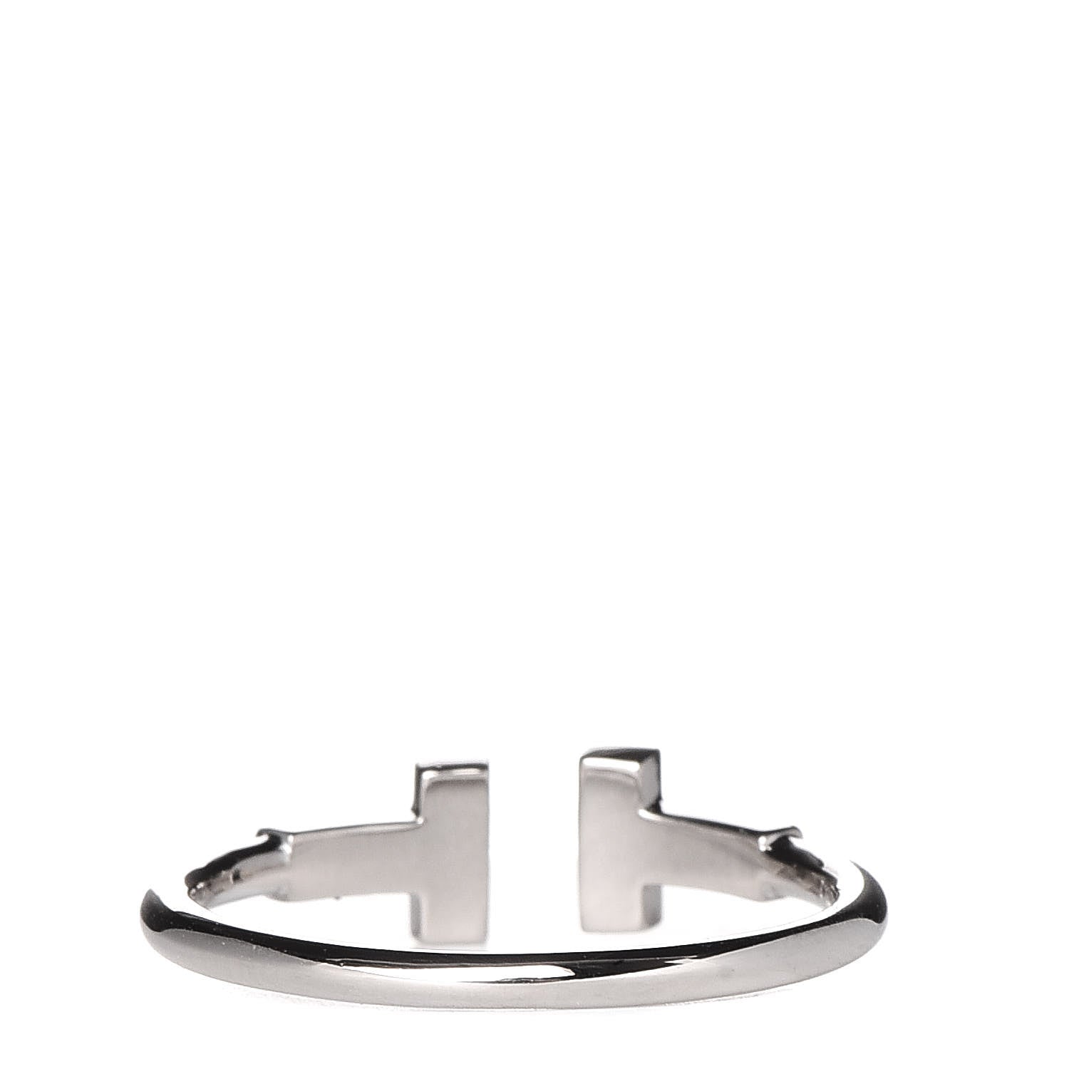 Tiffany 18K White Gold Diamond T Wire Ring 52 6 3 of 5
