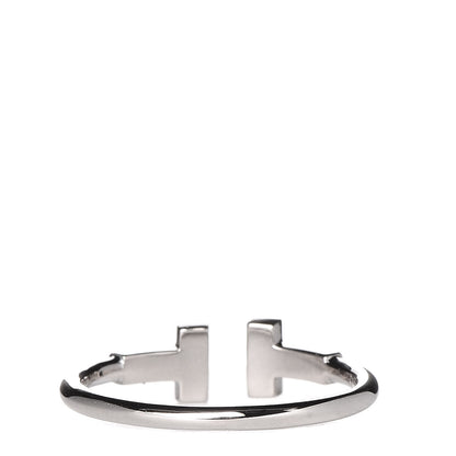 Tiffany 18K White Gold Diamond T Wire Ring 52 6 3 of 5