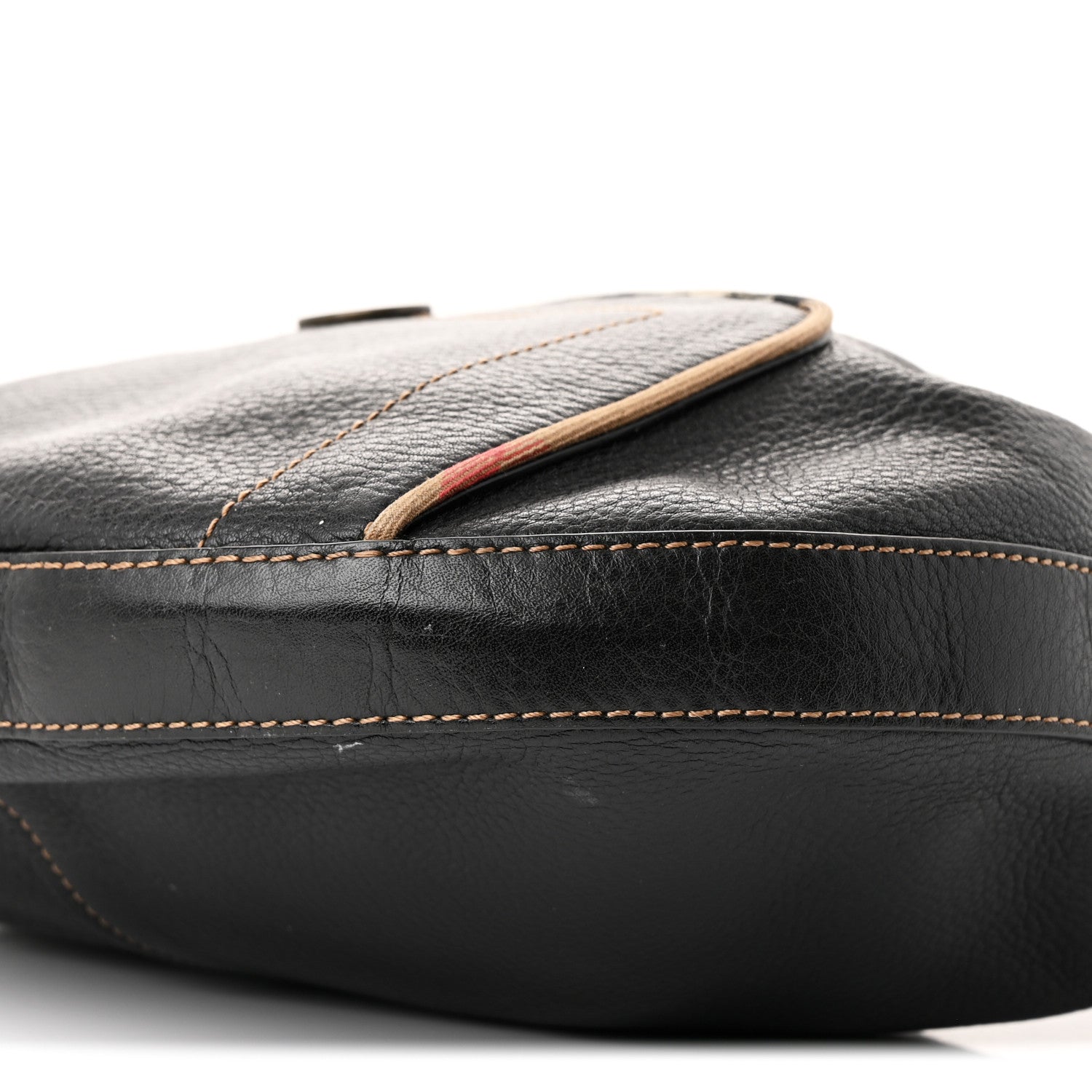 Burberry Calfskin Nova Check Trim Hobo Black 11 of 12